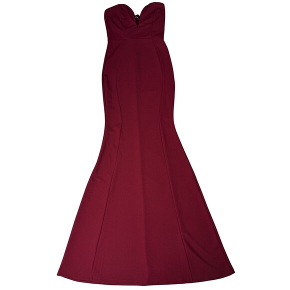 Windsor Size S Dress Burgundy Strapless Midi Polyester - Picture 1 of 8